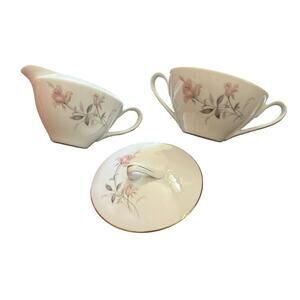 Wentworth Desire Pattern Creamer Sugar Bowl w/ Lid 8906 Fine China Floral Japan